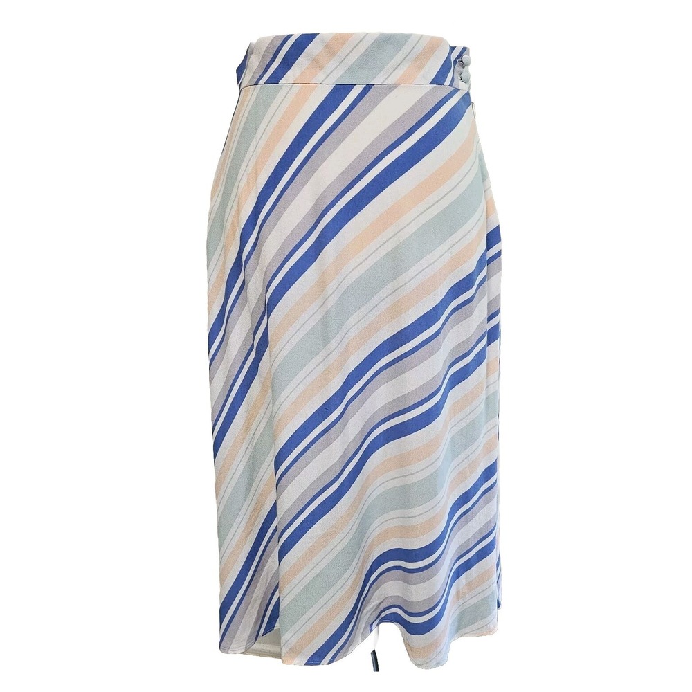 NWT Loft Pastel Striped Flowy Beach Breeze Midi Skirt Size 0 Vacation Resort